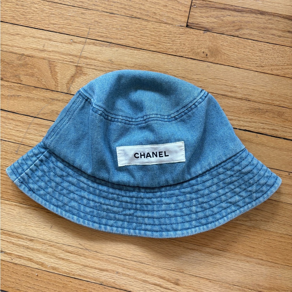 Denim Bucket Hat with Vintage CHANEL Label